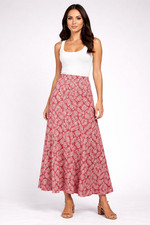 Ladies Skirt Midi Nylon Womens Easy Care Summer Stretch Plus Ex Store NEW