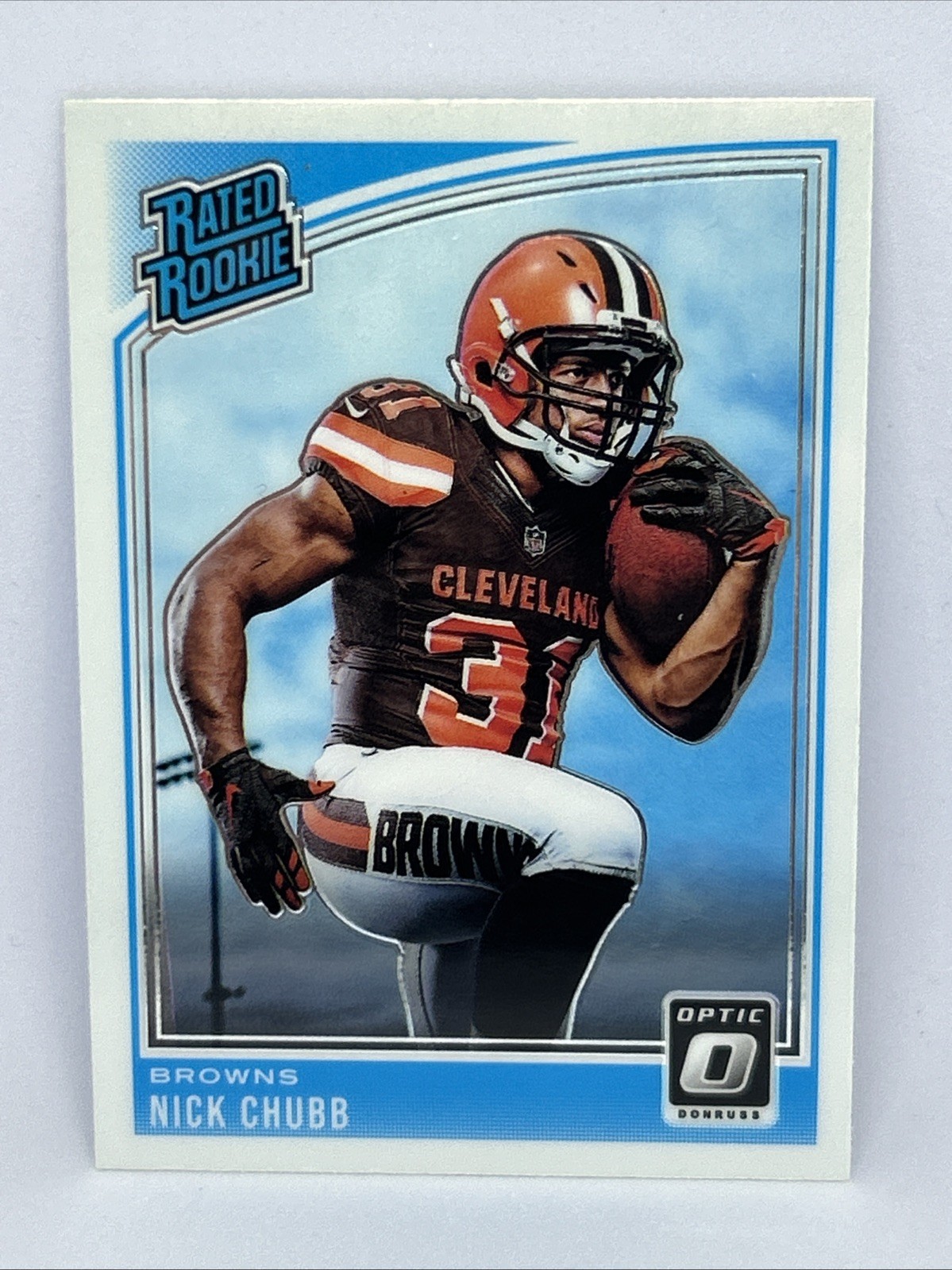 2018 Donruss Optic #158 Nick Chubb Rated Rookie