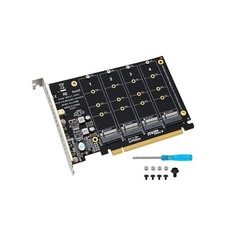 M.2 NVME SSD To PCIE X16 Adapter Connector 4 Port Expansion Card 4x32Gbps