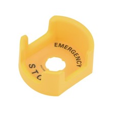22mm Push Switch Button Protective Cover With Warning Circle Yellow 1pcs