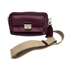 Borsa a tracolla Michael Kors in pelle bordeaux convertibile ferramenta oro