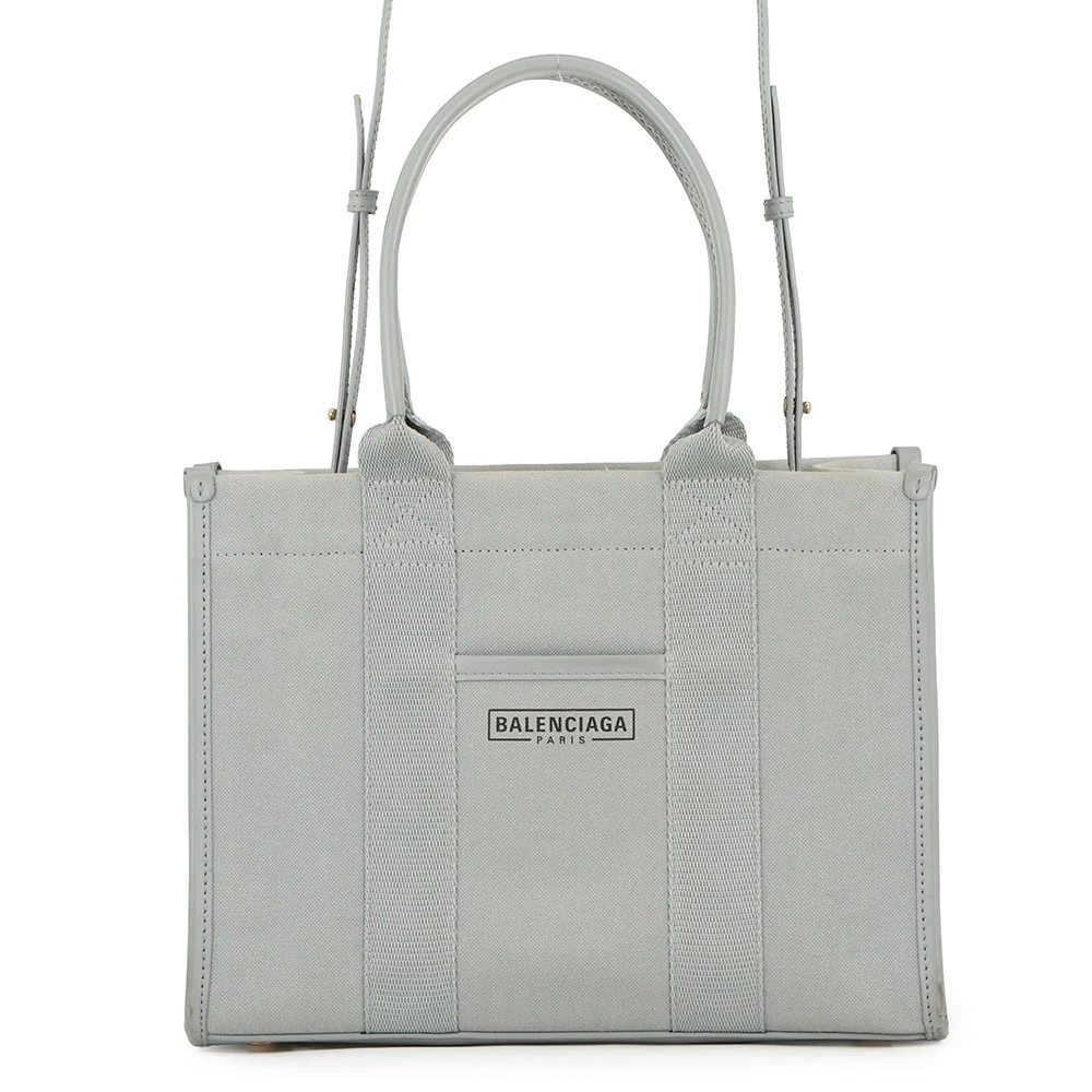 Balenciaga — BALENCIAGA Hardware 2WAY Bag Size S Canvas/Leather Gray 671402