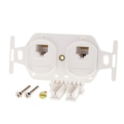 Leviton DUPLEX White Phone Jack VOICE 8-Wire Cat3 T568B Type 106 & 110 41367-IDW