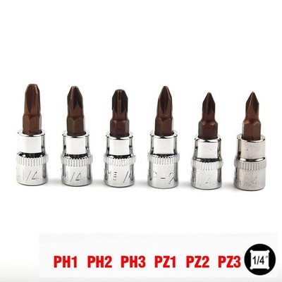 New Practical Screwdriver Bit Bit 6pcs Chrome Vanadium Steel Drive PH1