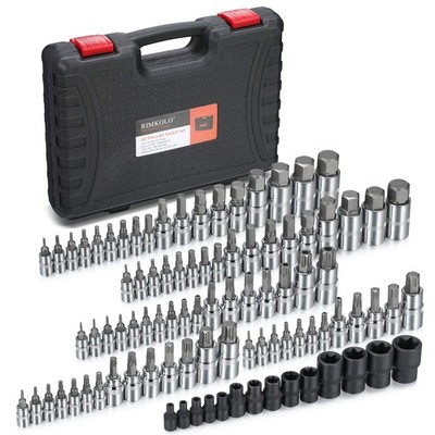 92piece Allen And Torx Bit Socket Set 1/4 3/8 And 1/2 Drive Torx/tamper Proof