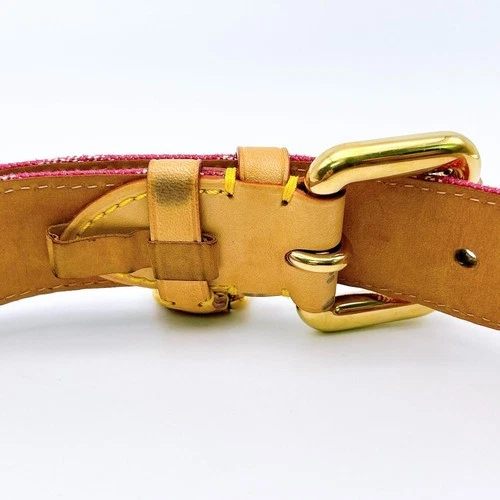 Louis Vuitton Gürtel M6925W Monogram Denim Rosa Designer Luxus Mode Accessoire - Bild 6 von 10
