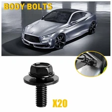 20PCS Body Bolts Screws Fastener Fender M6-1.0x 16mm Long- 10mm Hex- 17mm Washer