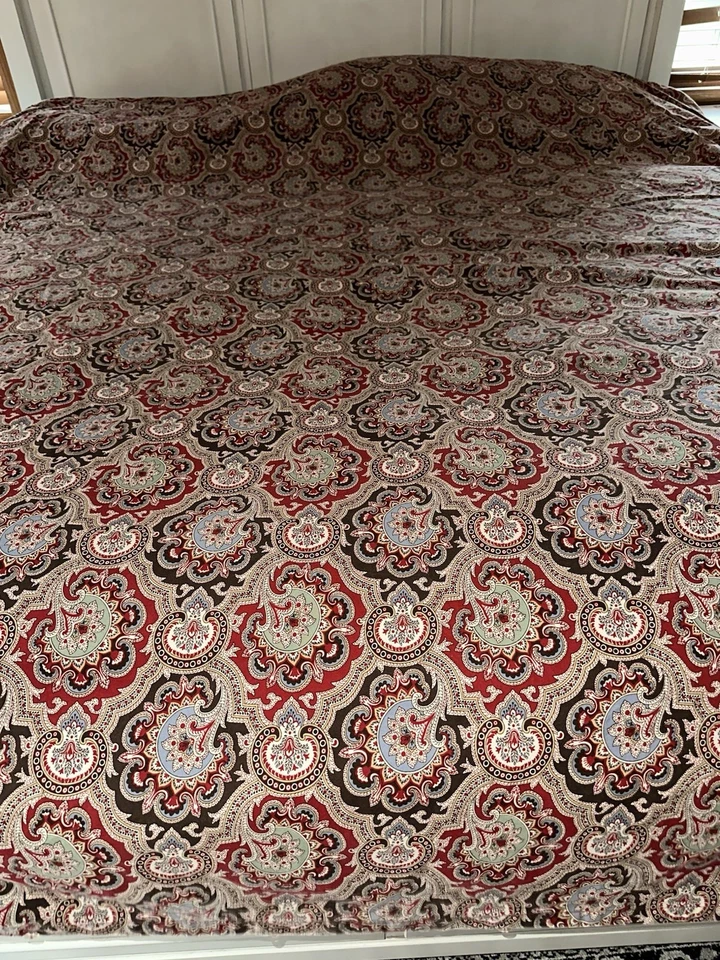 Funda nórdica Tommy Hilfiger roja cachemira tamaño queen algodón rayas reversibles farsa Foto 2 de 4