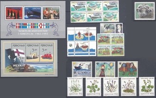Faroe Islands lot mint with blocks 4 and 6 EM from MK