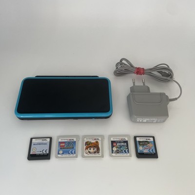 New Nintendo 2DS XL Konsole Schwarz/Türkis - Ladekabel -5 Spiele - Super Mario