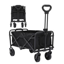 Folding Wagon Cart, Portable Large Capacity Wagon, Heavy Duty Outdoor Camping