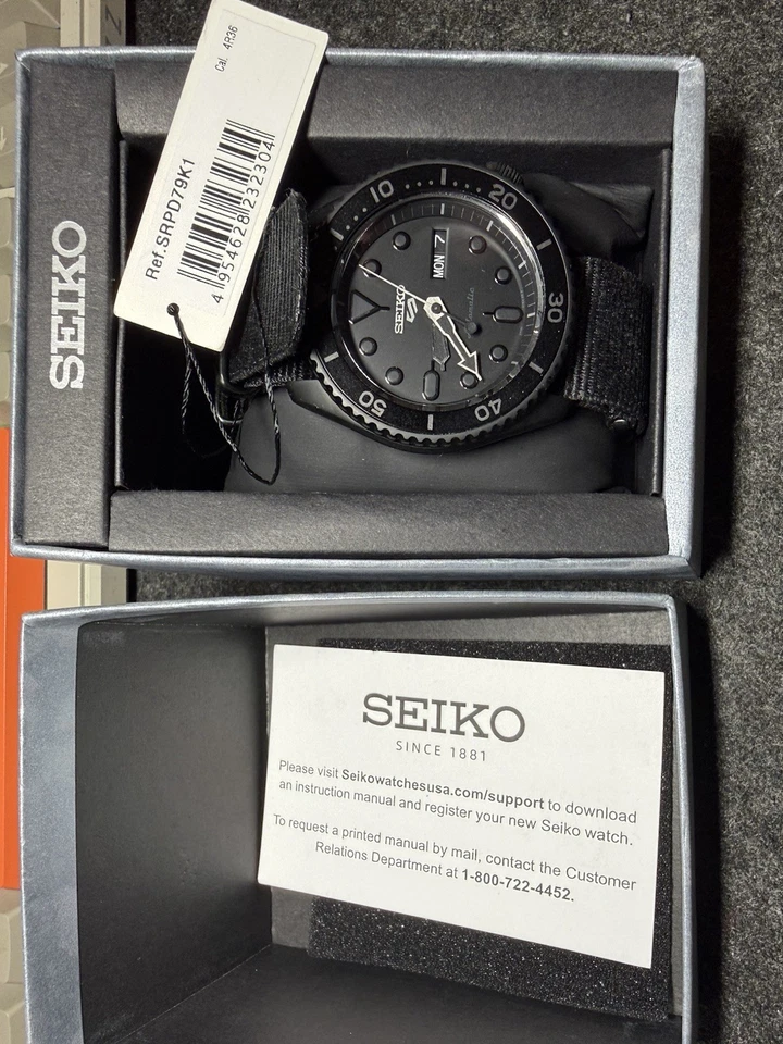 Seiko 5 Sports SRPD79K1 Automatic Watch Black / Blackout - Kanji Edition, photo 3 of 5