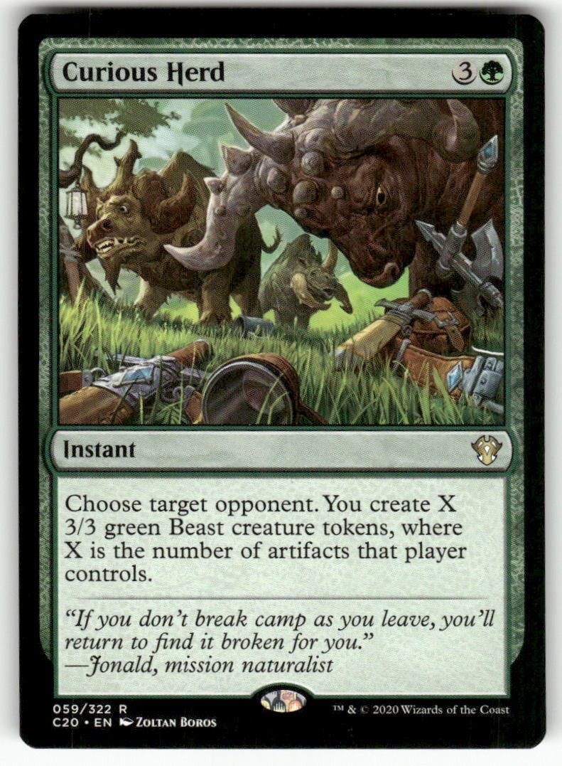 Curious Herd 59 Rare Commander 2020 Magic: The Gathering Near Mint