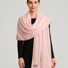 Vintage Sheer Silk Wrap Pashmina Hand Beaded Craft Artsy OOAK XXL Dupatta