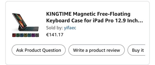 Kingtime iPad 12.9 Keyboard and Case - Excellent Condition for iPad Pro 12.9 - Picture 7 of 8