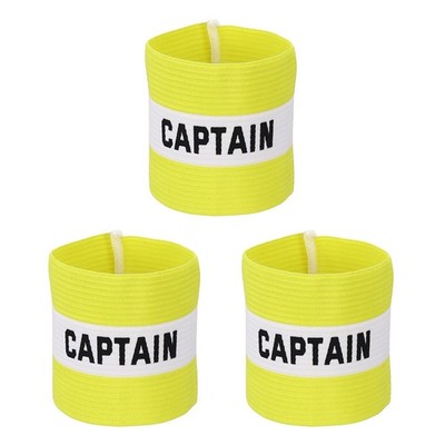 3Pcs Soccer Captain Armband 5.1x3.4 in Captain Arm Bands, Yellow/White