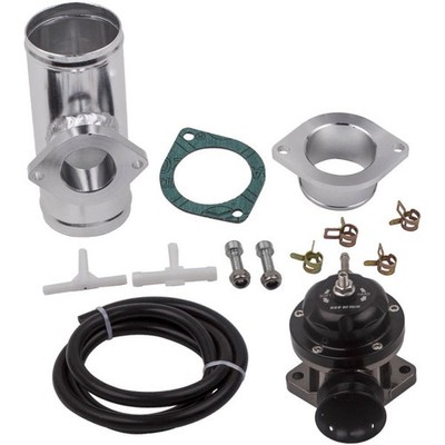 NEW-Type-RS Turbo Charger BOV Blow Off Valve & 2.5 in Alloy Flange Pipe Adapter