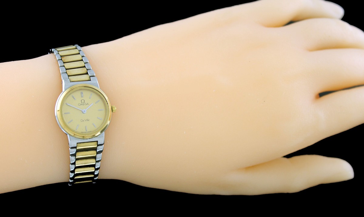 Vintage Omega De Ville 795.0861 22mm Two Tone Steel 18k Gold Bezel