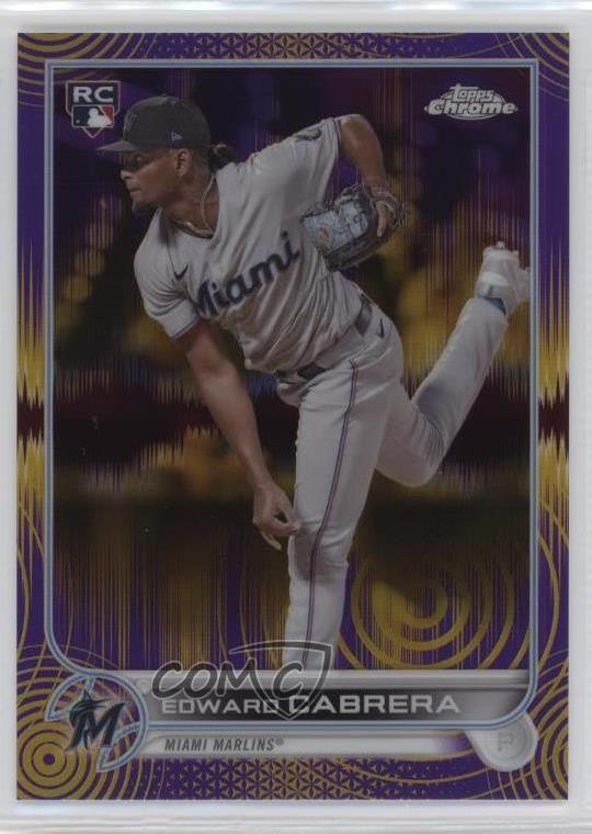 2022 Topps Chrome Sonic Purple & Yellow Pulse Refractor /299 Edward Cabrera 16c9