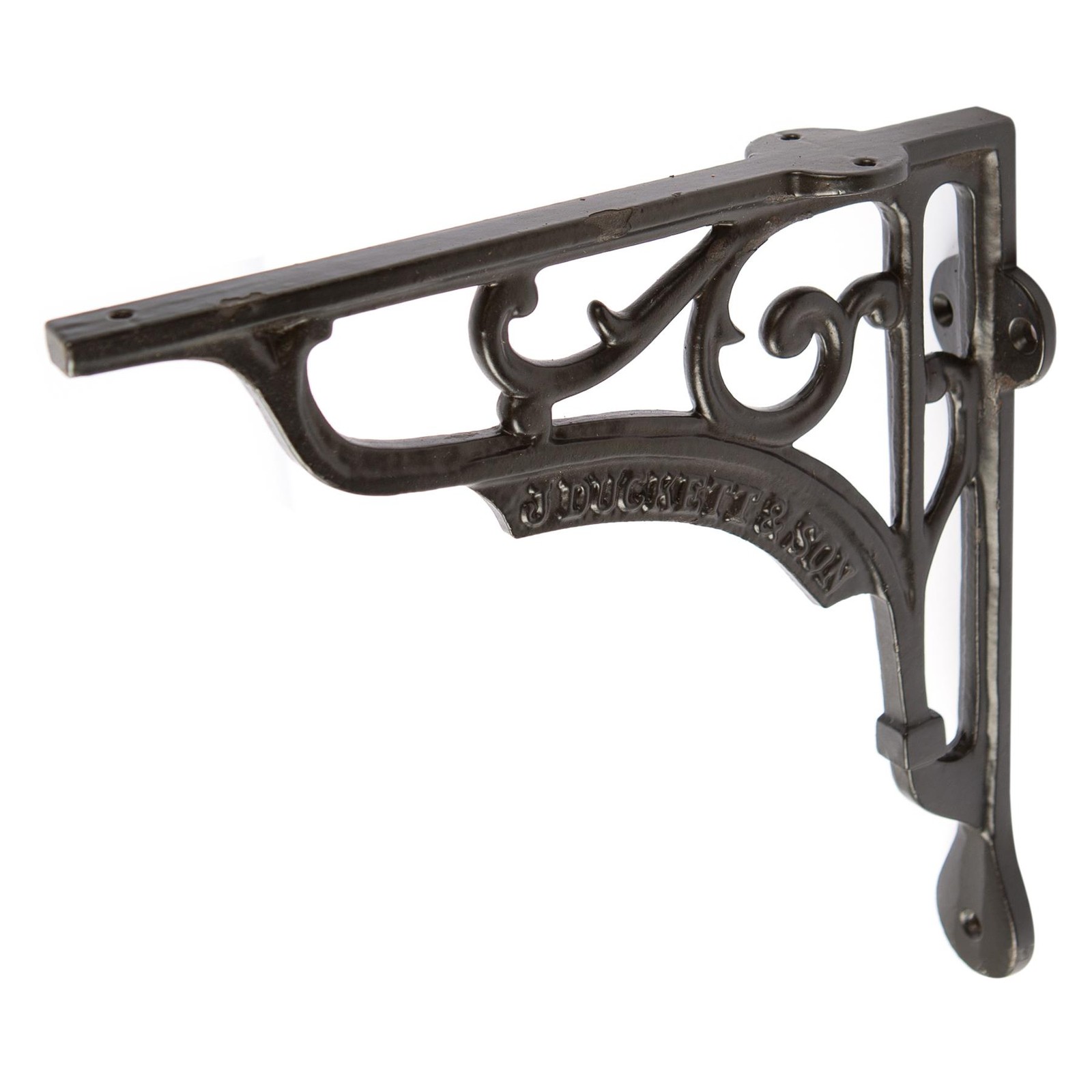 Ornate Iron Shelf Bracket - D200mm - Black
