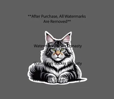 Maine Coon Sticker Waterproof Decal Cat Animal Pet Family Friend Gift NEW
