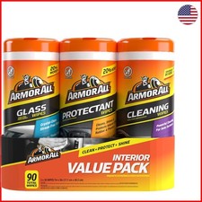 Comprehensive Car Cleaning Wipes Value Pack - 90 Ct for Interior Shine  Clarity