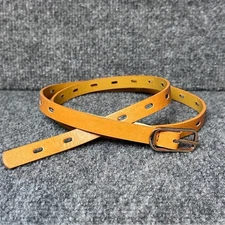 Linea Pelle skinny belt SM caramel brown vegan leather perforated neutral