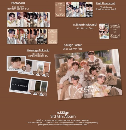 K-POP n.SSign 3rd Mini Album Love Potion Sweet love Ver. CD+P.Book+P.Card+Poster - Picture 3 of 6