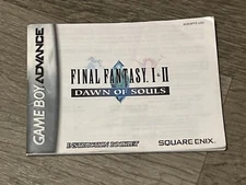 Final Fantasy I & II Dawn of Souls Manual Booklet Nintendo Game Boy Advance GBA