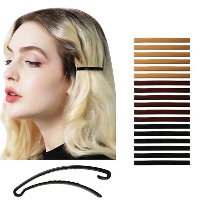 18 PCS Small Plastic Dome Hair Barrettes Clamps for Thin & Medium Hair