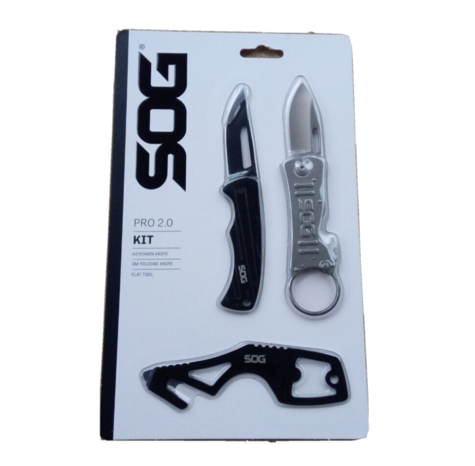 A00380 SOG Pro 2.0 Kit Small folding knife, keychain knife, and flat