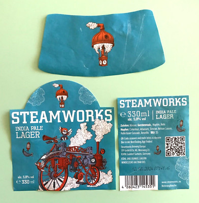 Bieretikett-Beer Label , STREAMWORKS India Pale Lager, Saaldorf /Oberbayern#415#