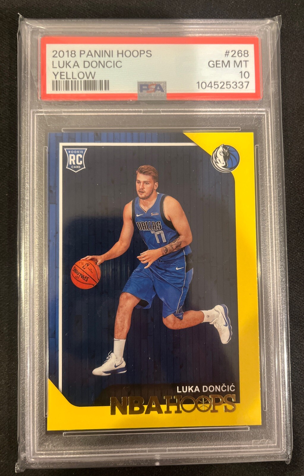2018 Panini NBA Hoops #268 Luka Doncic RC Rookie Yellow PSA 10 SP LOW POP