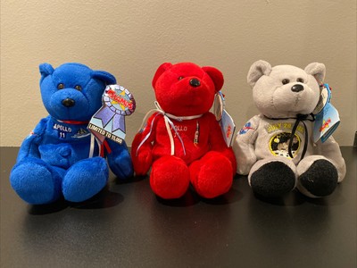 NASA Plush Moonbeam Treasure Champs Beanie Bear 1st USA Apollo 11 W/ Tag X3