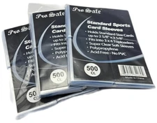 (1,500 Sleeves) Pro-Safe Standard Sports Trading Card Sleeves Fits Toploaders