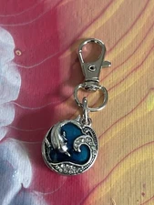Blue Dolphin Snap Charm Key Chain