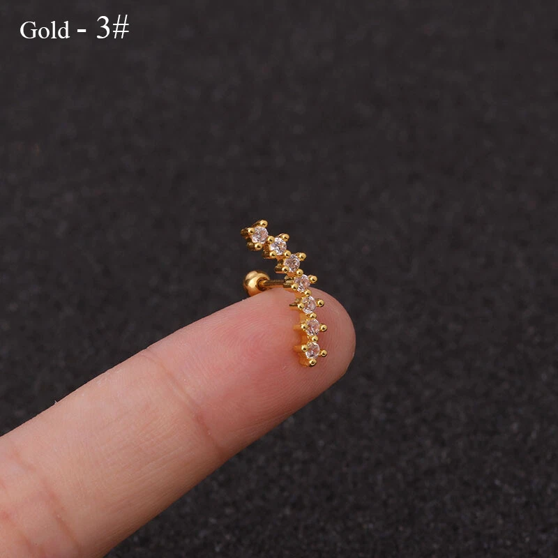 Zirkonia Stein Knorpel Ohrring Muschel Tragus Helix Knorpel Piercing Ohrstecke / - Bild 4 von 4