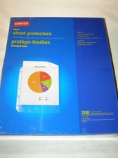 Staples Standard Letter Size Sheet Protectors 200/Pack Top Loading 10525 New