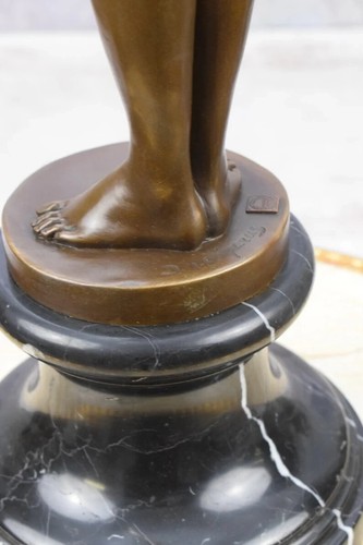 Large ! Demetre Chiparus Bronze Statue - Dancer with Shawl - Woman Cabaret - Picture 7 of 7