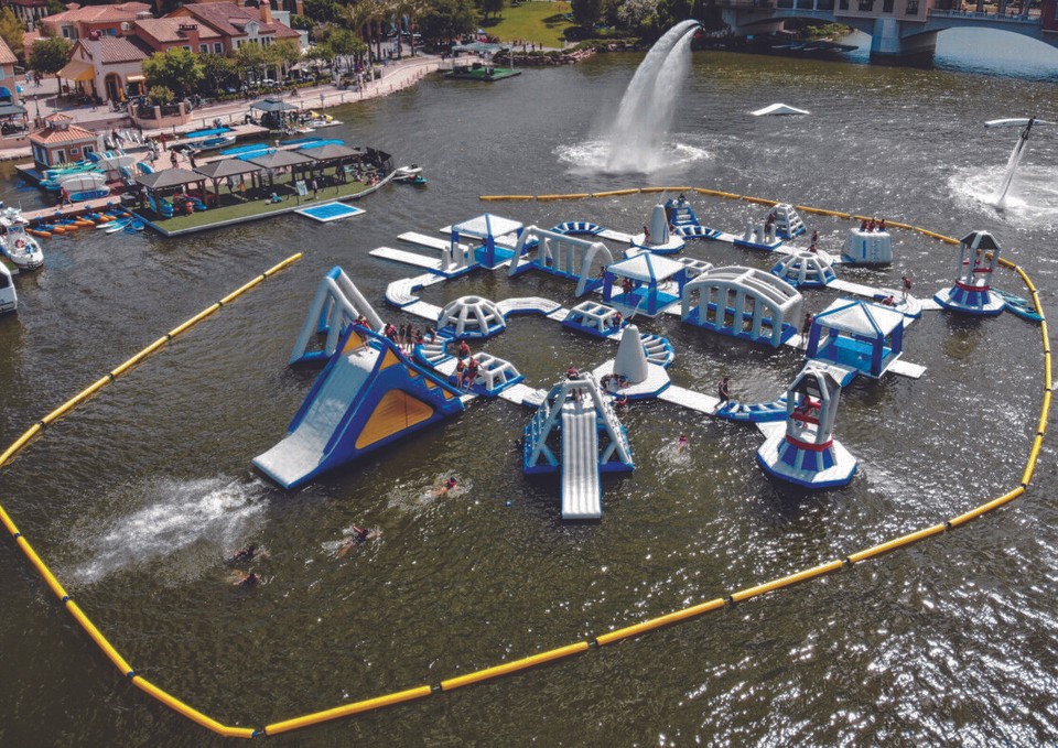 Inflatable Floating Volleyball Court Water Trampoline Water Sport For ...