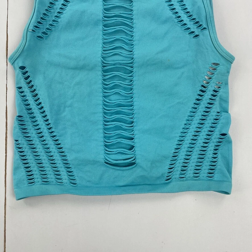 URBAN OUTFITTERS Top Pequeño Azul Recortado Sin Mangas Recortado Envejecido - Imagen 2 de 4