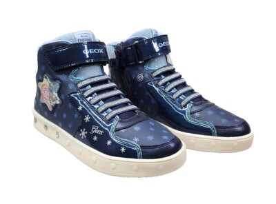 Geox Disney Frozen II Junior Girls Sneakers Featuring Built-In Lights Size 4