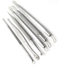 SET OF 6 NEW BLACKHEAD REMOVER TOOLS COMEDONE EXTRACTOR FACIAL CARE ACNE BLEMISH