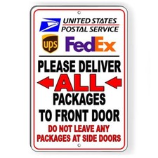 Deliver All Packages To Front Door Do Not Leave At Side Door Arrows Left