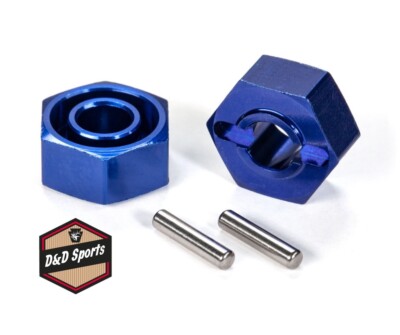 Traxxas 1654X - Wheel hubs, hex (blue-anodized, lightweight aluminum) (2)