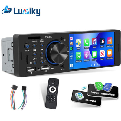 Apple Carplay Android Auto 1 DIN 4'' Autoradio Bluetooth FM USB AUX MP5 Player