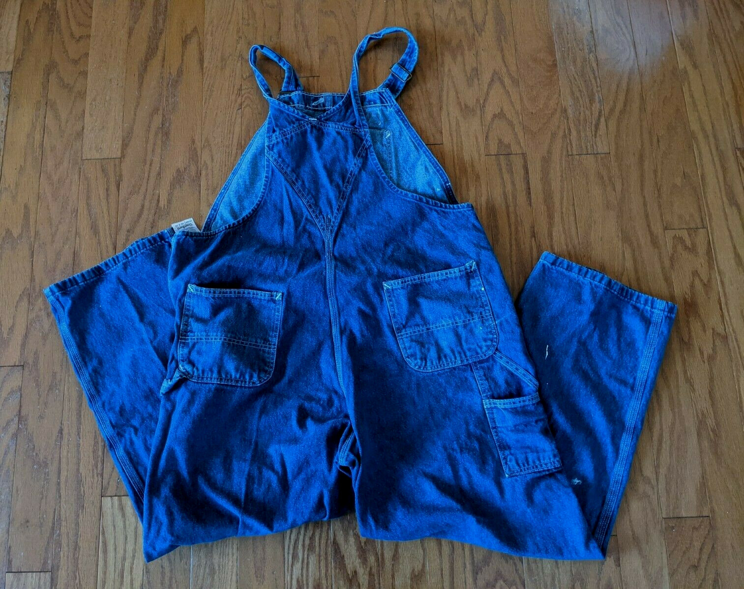 Carhartt Blue Denim Bib Overalls Straight Fit Men Siz… Gem