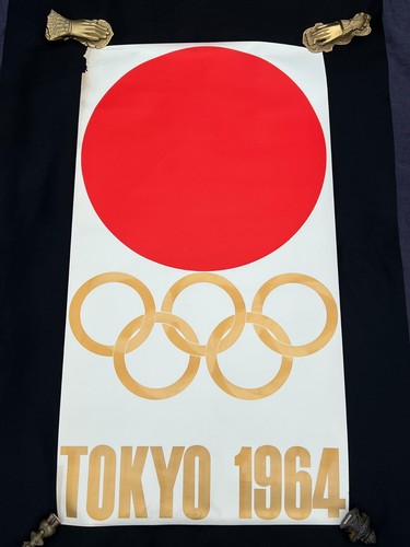Tokyo Olympic 1964 Original Vintage Poster Japanese Flag Hinomaru 102 x 55cm