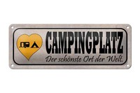 Blechschild Spruch 27X10 Cm Campinglatz SchöNster Ort Welt Deko Schild Tin Sign