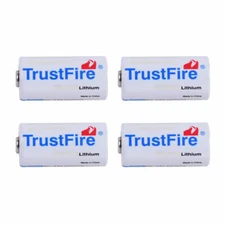 4pcs TrustFire CR123A Lithium Batteries 3V Battery 1400mAh Cell Non-Rechargeable
